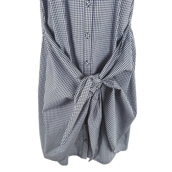 Cinq A Sept Sleeveless Gaby Dress Size 6 Gingham Blue White Tie Detail SW-2045 - Picture 4 of 8